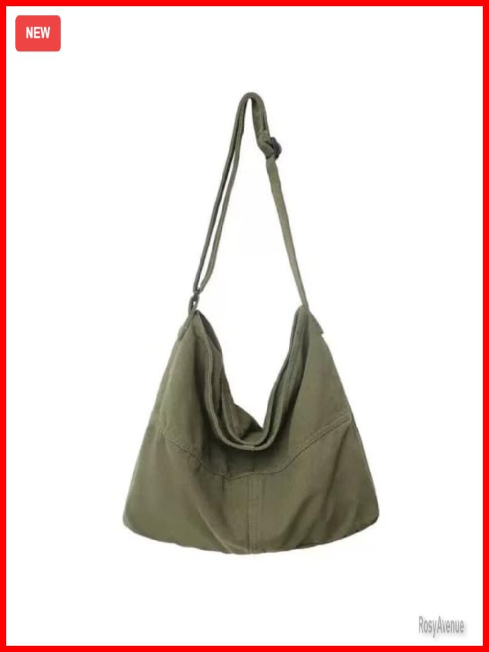 Oversize Canvas Tote Bag Slouchy Shoulder Zipper Hobo